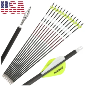 12pcs Pure Carbon Arrow Spine300/400/500